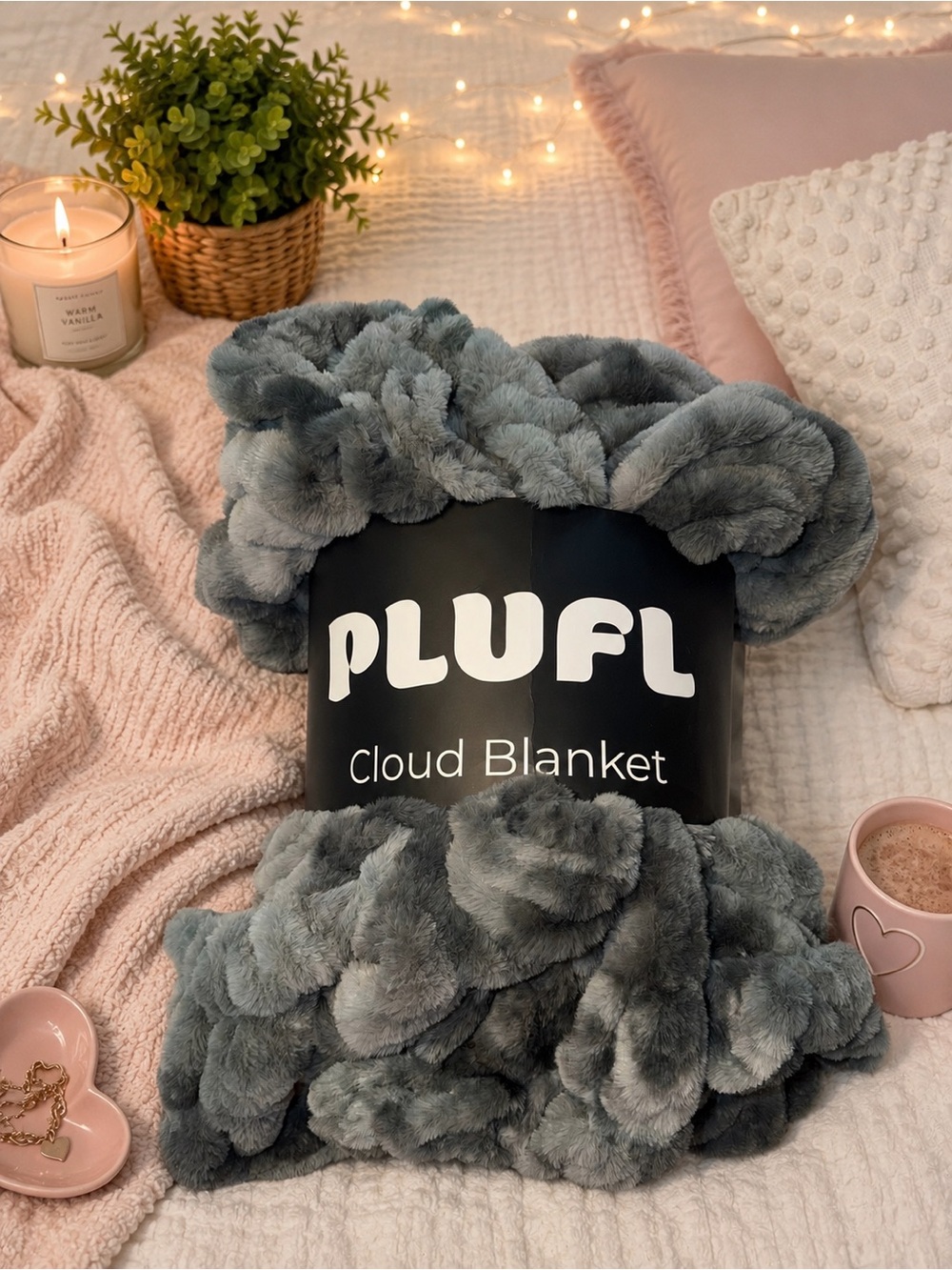 Cloud Blanket - Soft Gray Faux Fur Throw